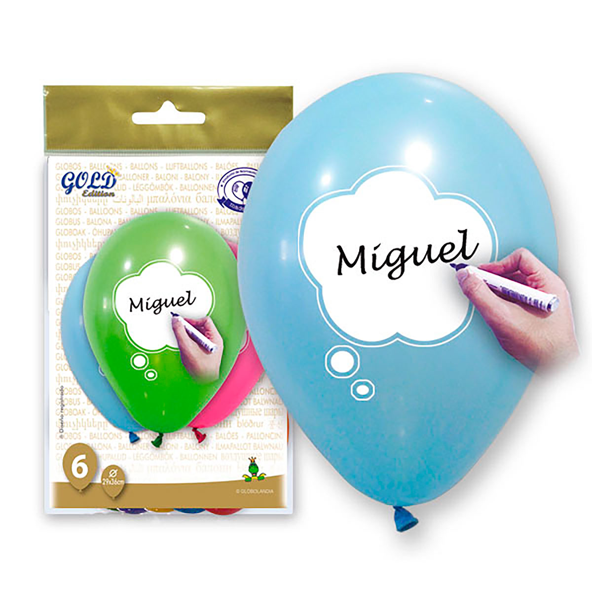 Globos Impresos Pensamientos 12" Gold Edition
