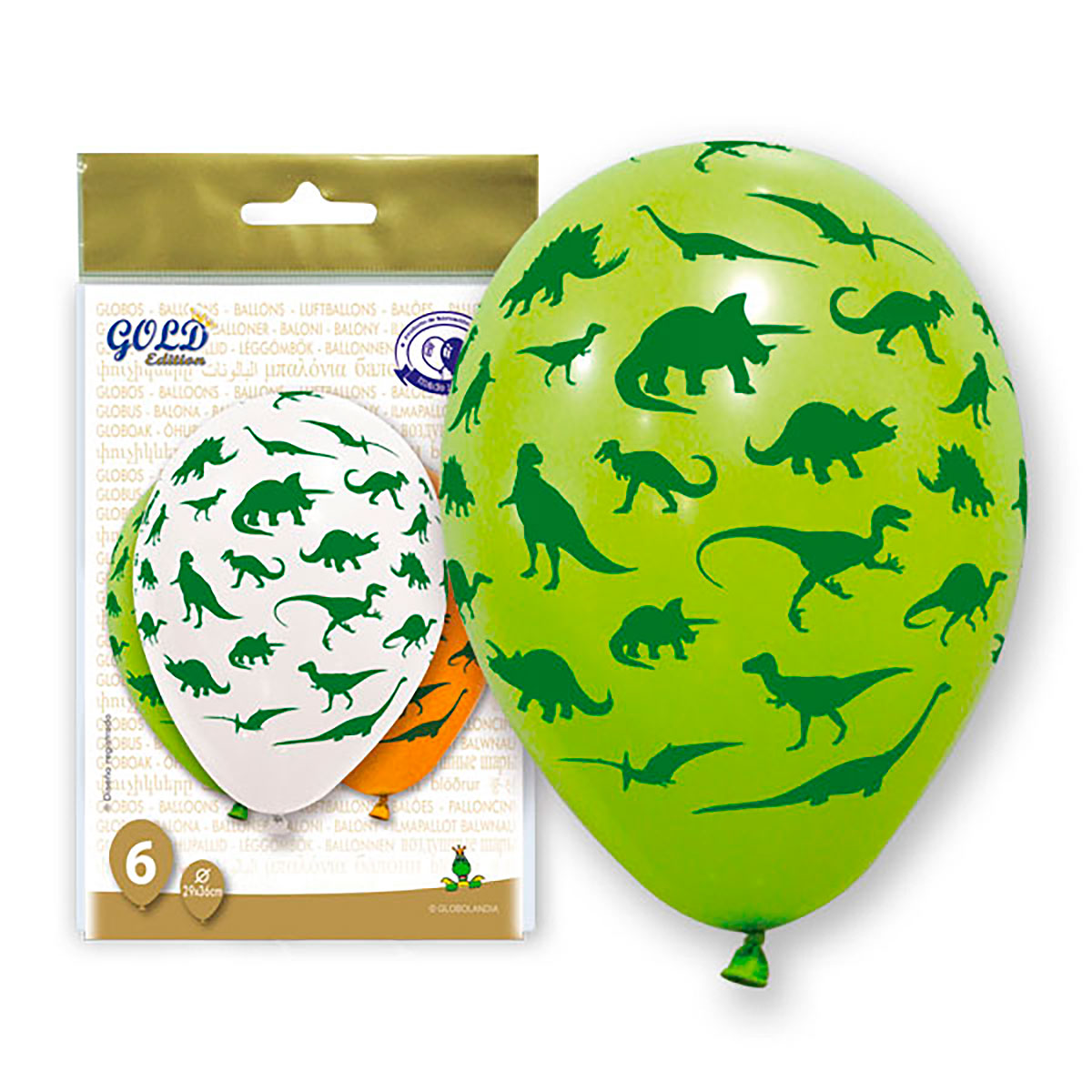 Globos Dinosaurios GOLD Edition