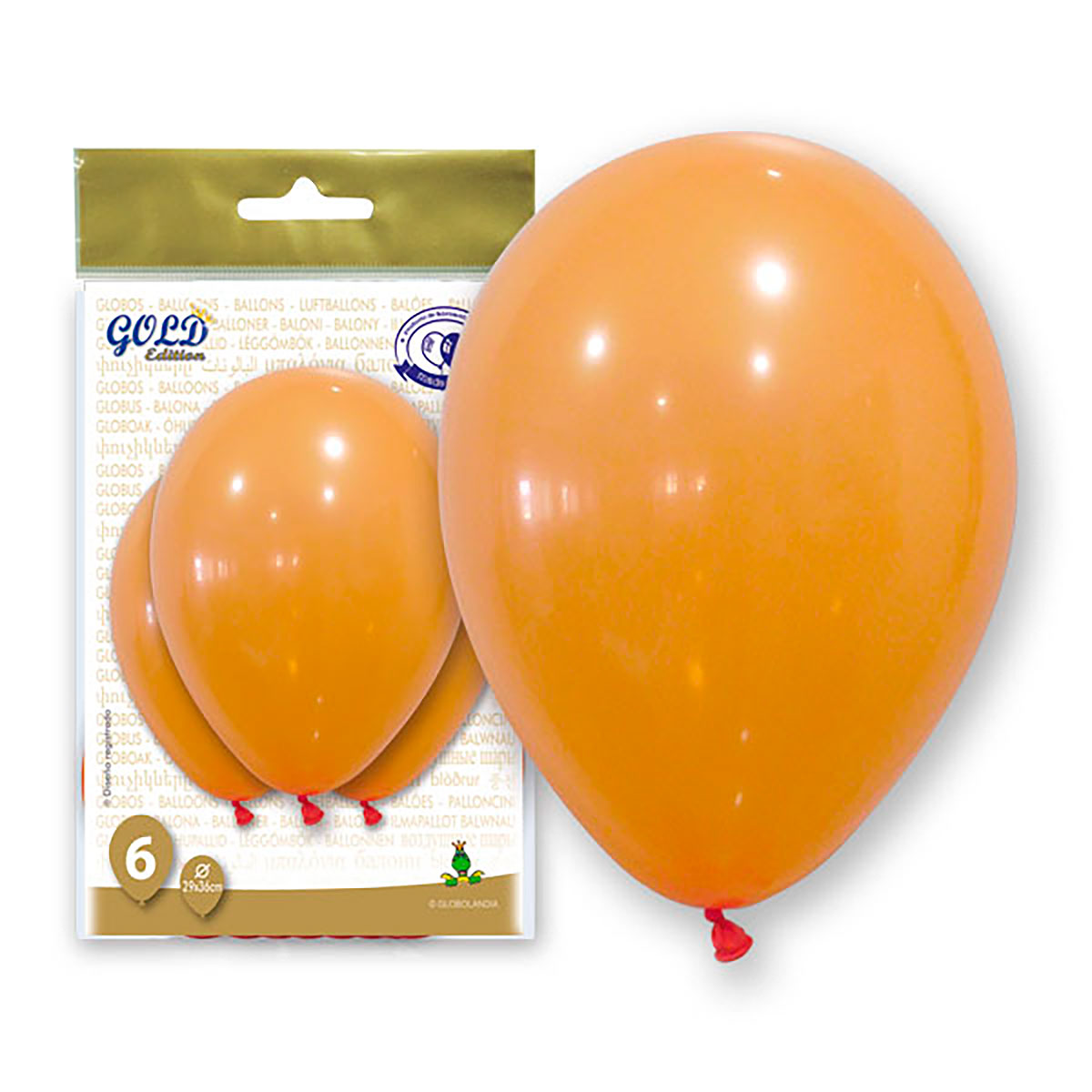 Globos Pastel Naranja 12GP Gold Edition, bolsa de 8