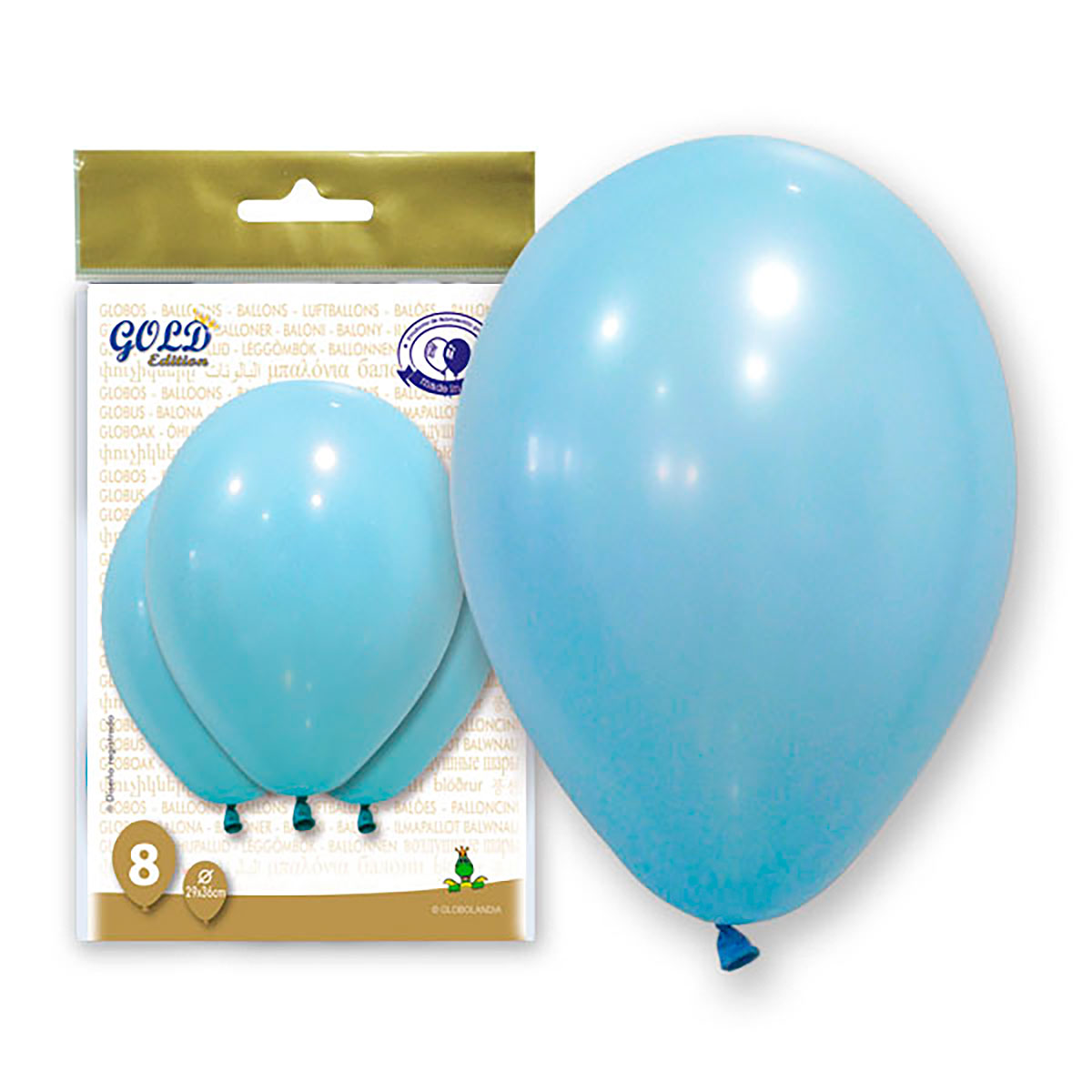 Globos Pastel Celeste 12 pulgadas - Bolsa de 8