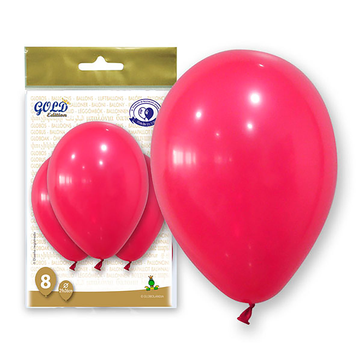 Globos Rojo Oscuro Gold 12 pulgadas (Bolsa de 8)