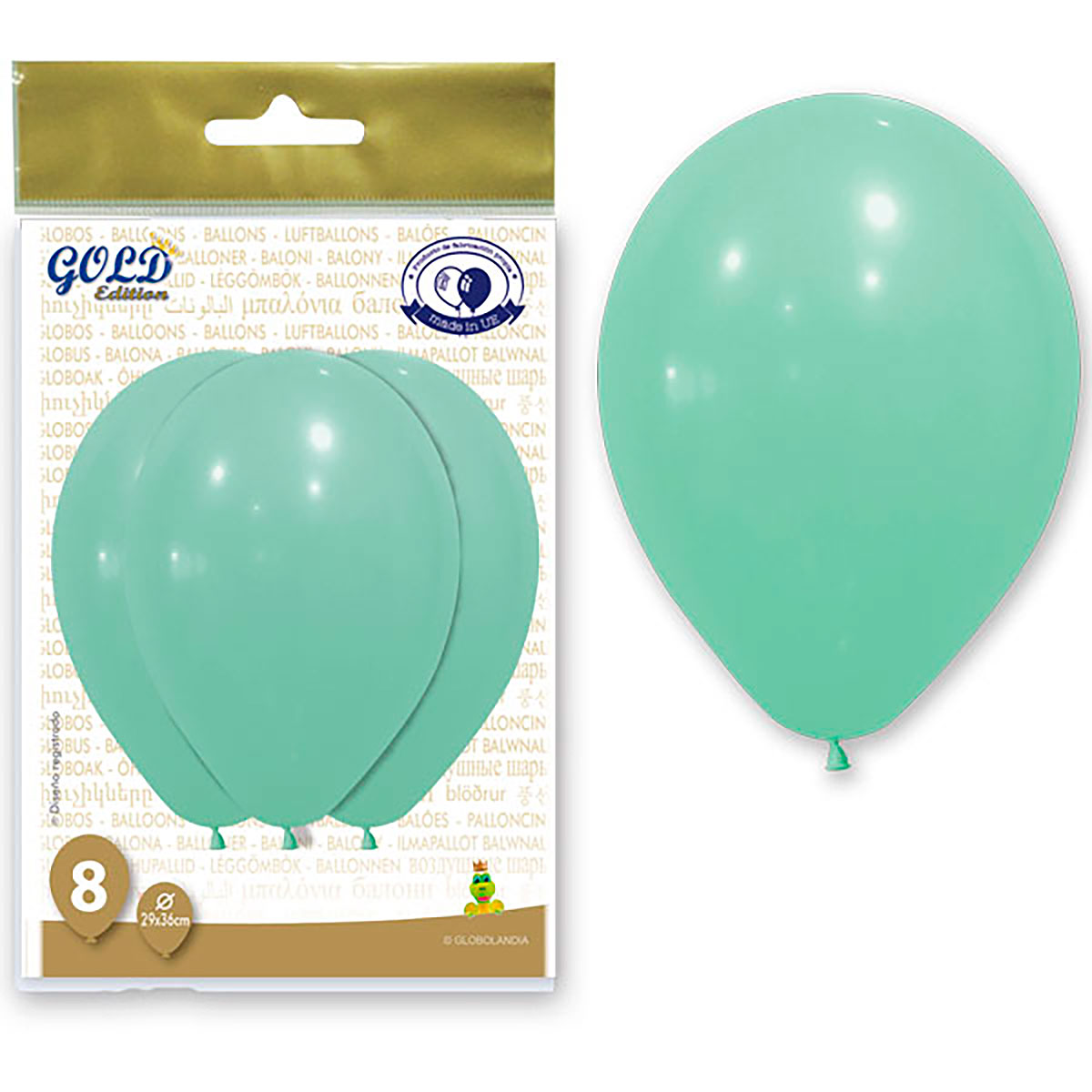 Globos Gold Edition Verde Menta 12" pastel
