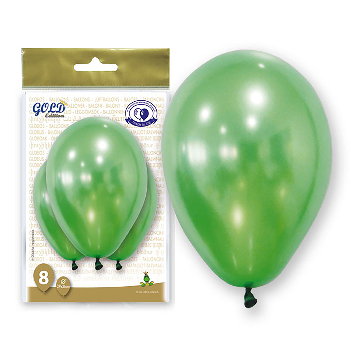 Globos Verdes Metalizados Gold Edition 12"