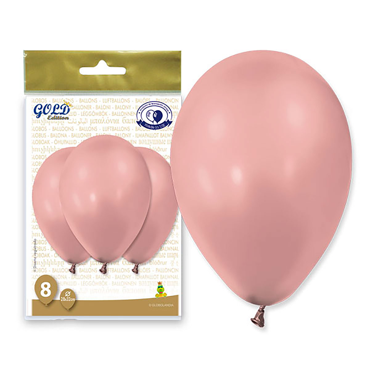 Globos Oro Rosa Gold Edition 12" pack 8 uds