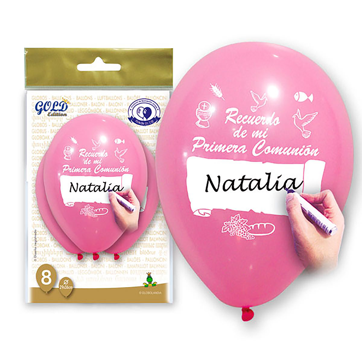 Globos Comunión Niña personalizables