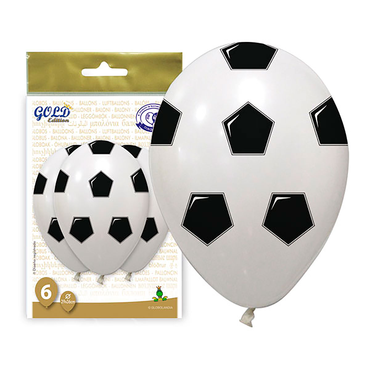 Globos Impresos Balón de Fútbol Gold Edition