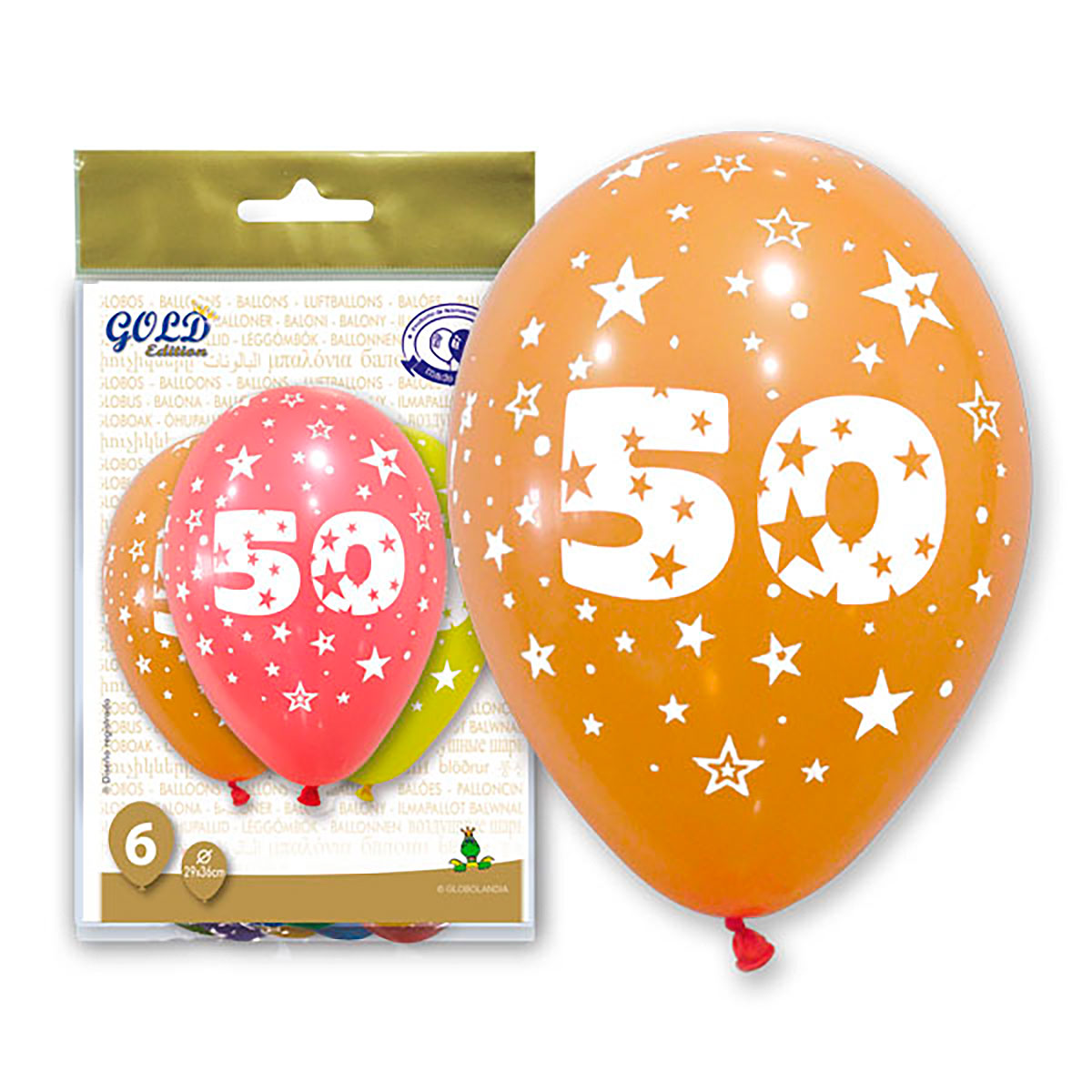 Globos número 50 colores surtidos