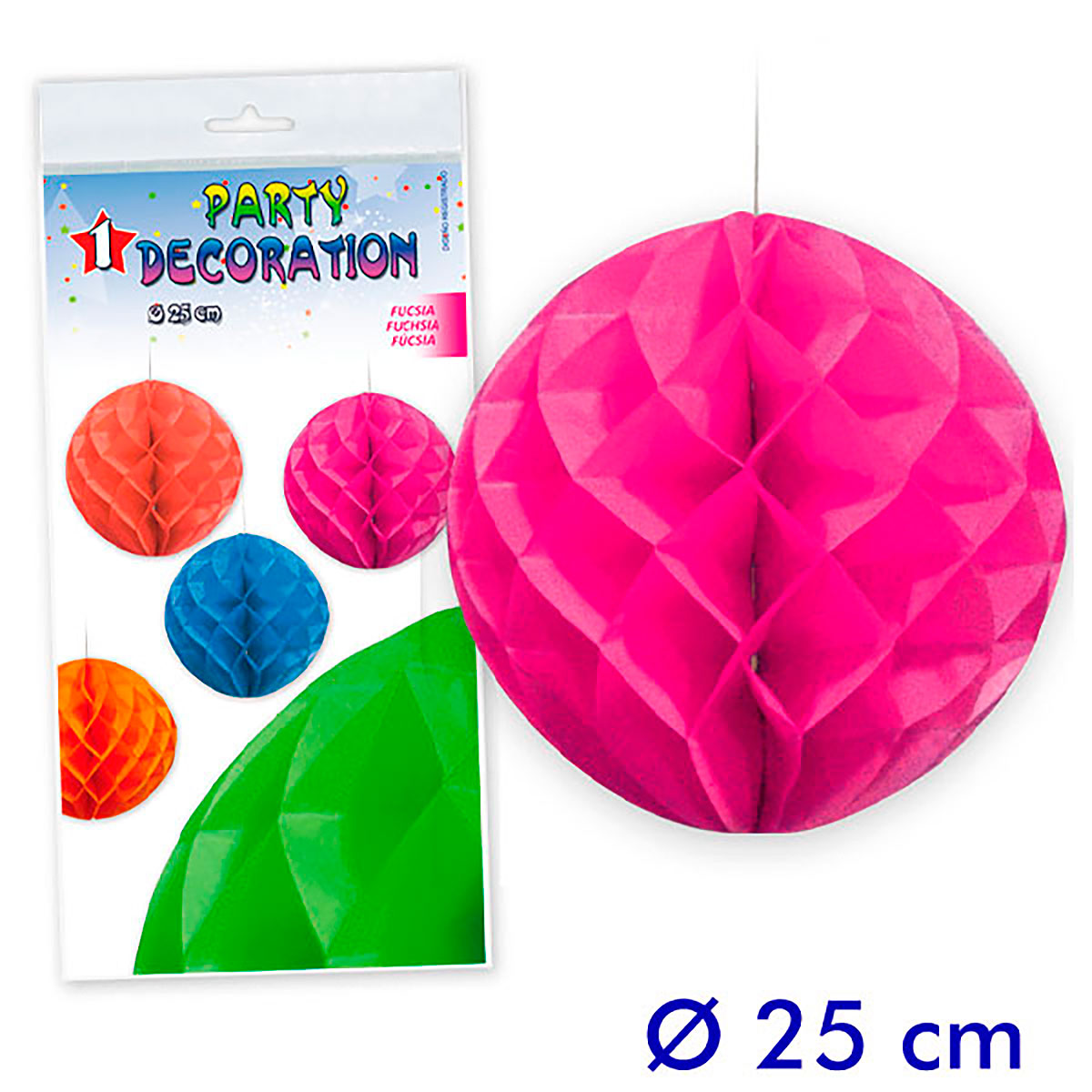 Bola de panal de abeja fucsia 25 cm