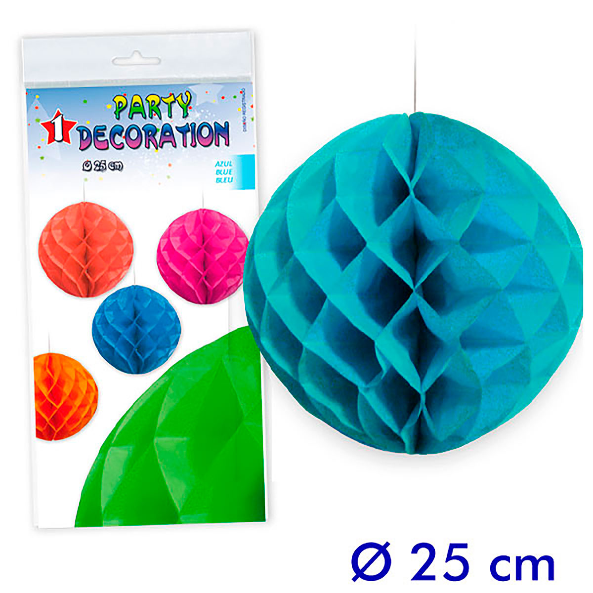 Bola de Panal de Abeja Celeste 25 cm