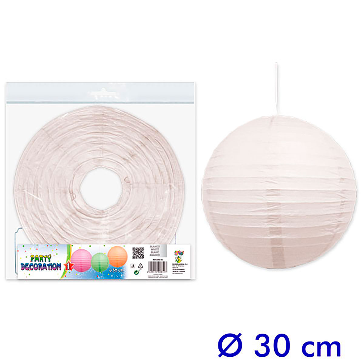 Farol de papel blanco 30 cm