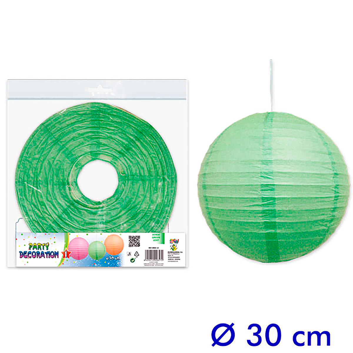 Farolillo de Papel Verde 30 cm