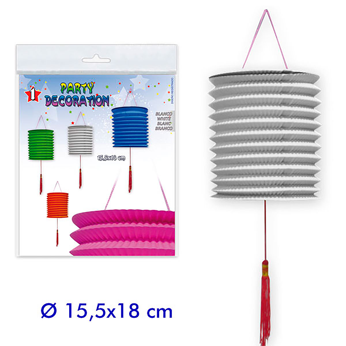 Farolillo de papel blanco