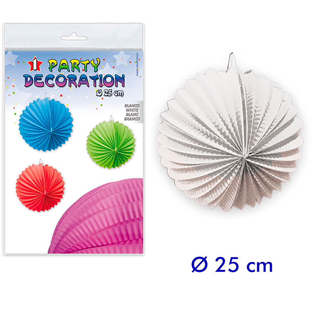 Farolillo Media Luna 25 cm Blanco