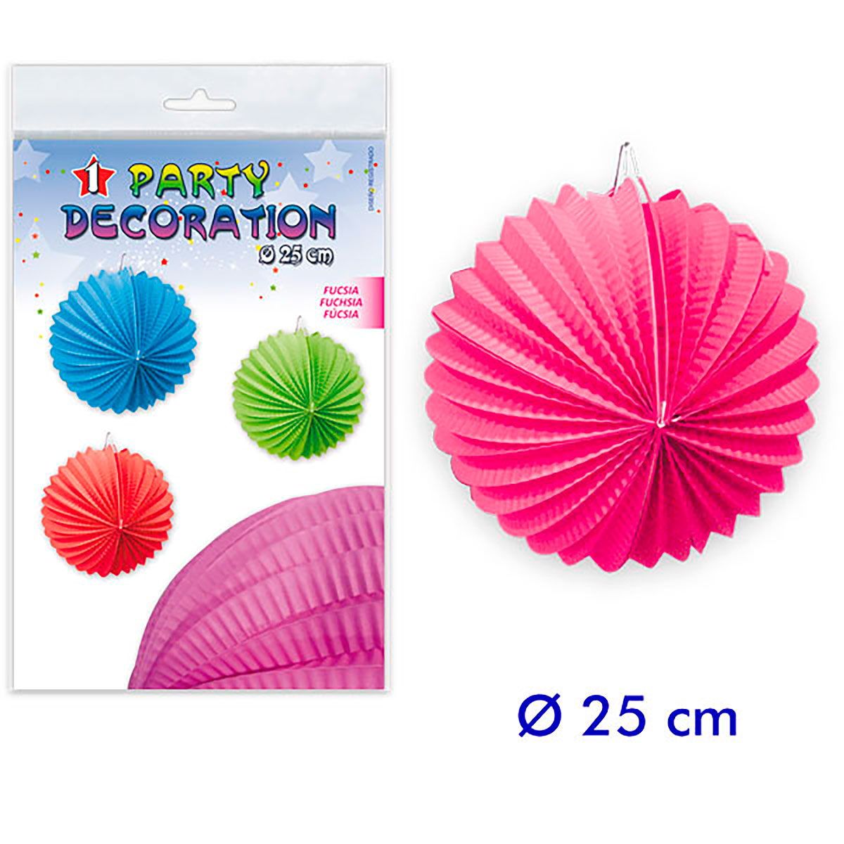 Farolillo de Papel Fucsia 25 cm