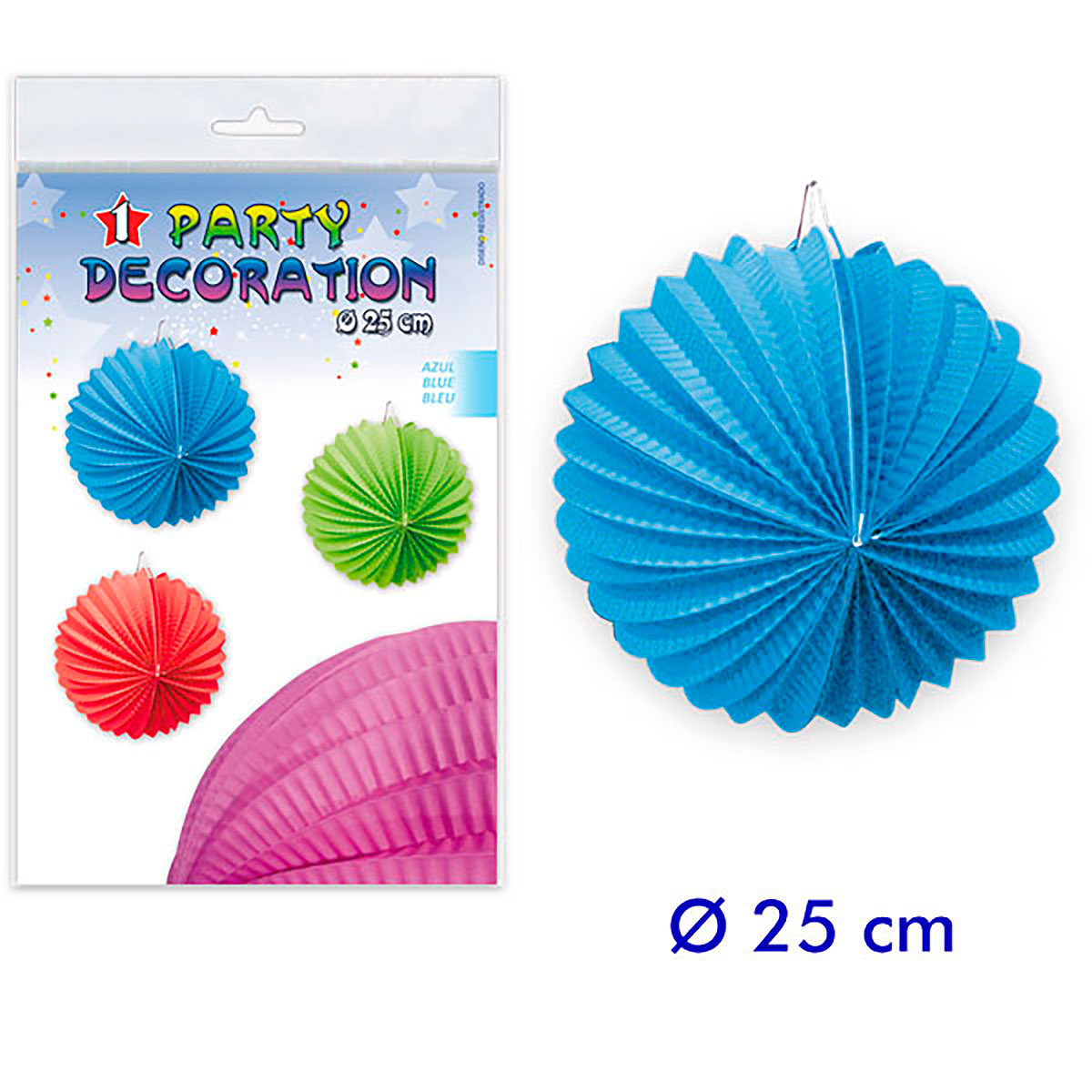 Farolillo de Papel 25 cm Celeste