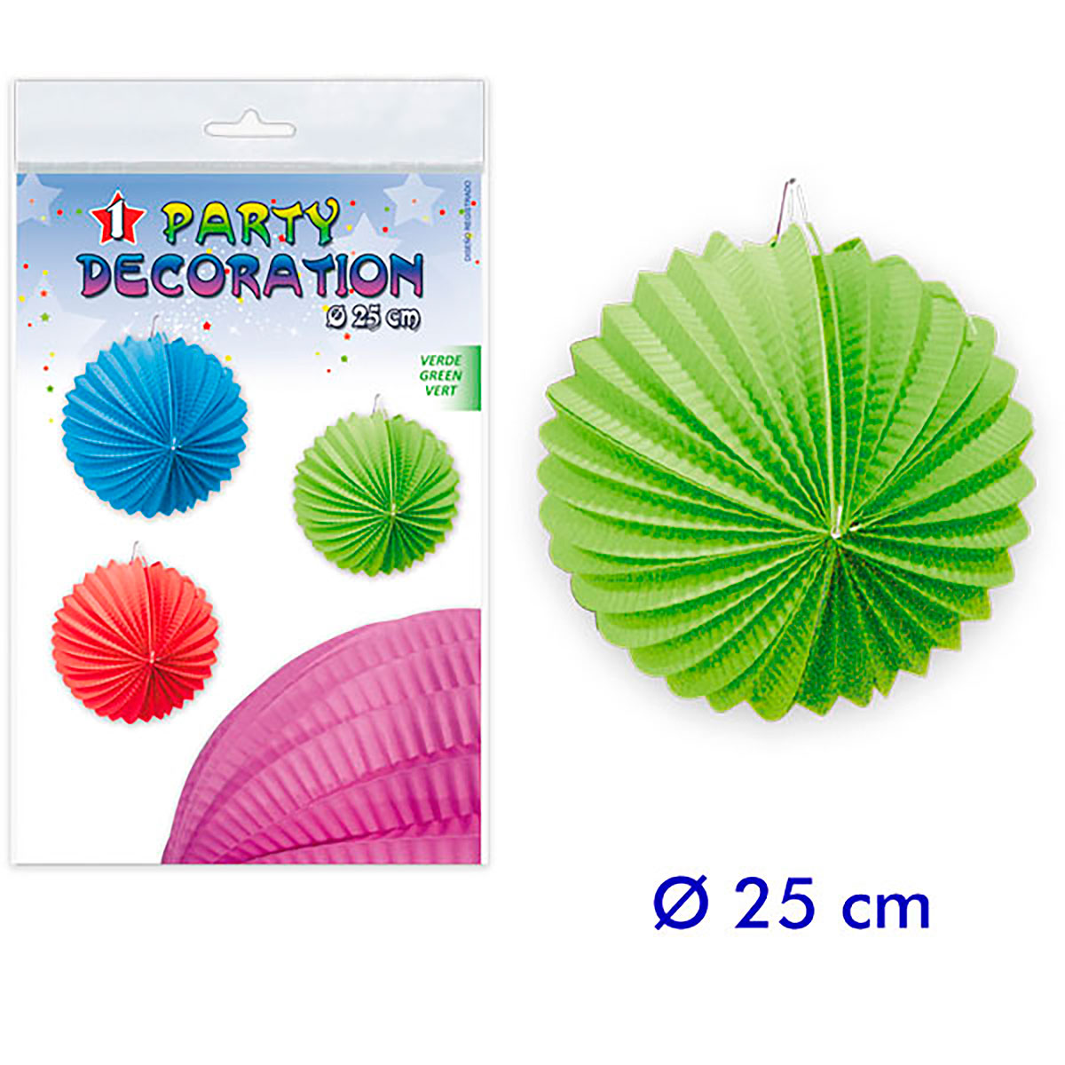 Farolillo Media Luna Verde 25 cm