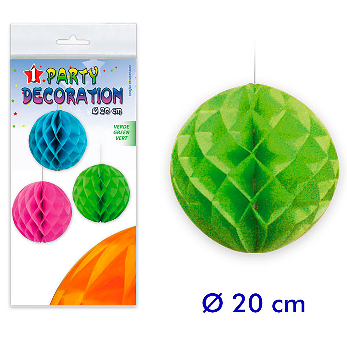 Bola panal de abeja verde 20 cm