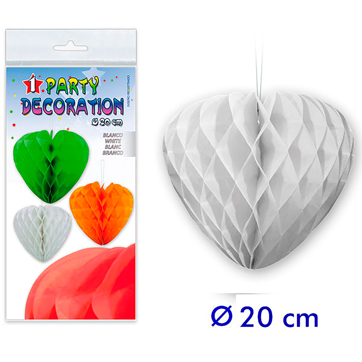 Corazón de panal de abeja blanco