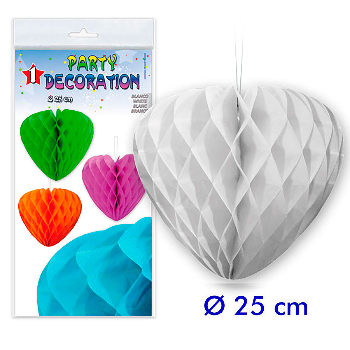 Panal decorativo corazón blanco