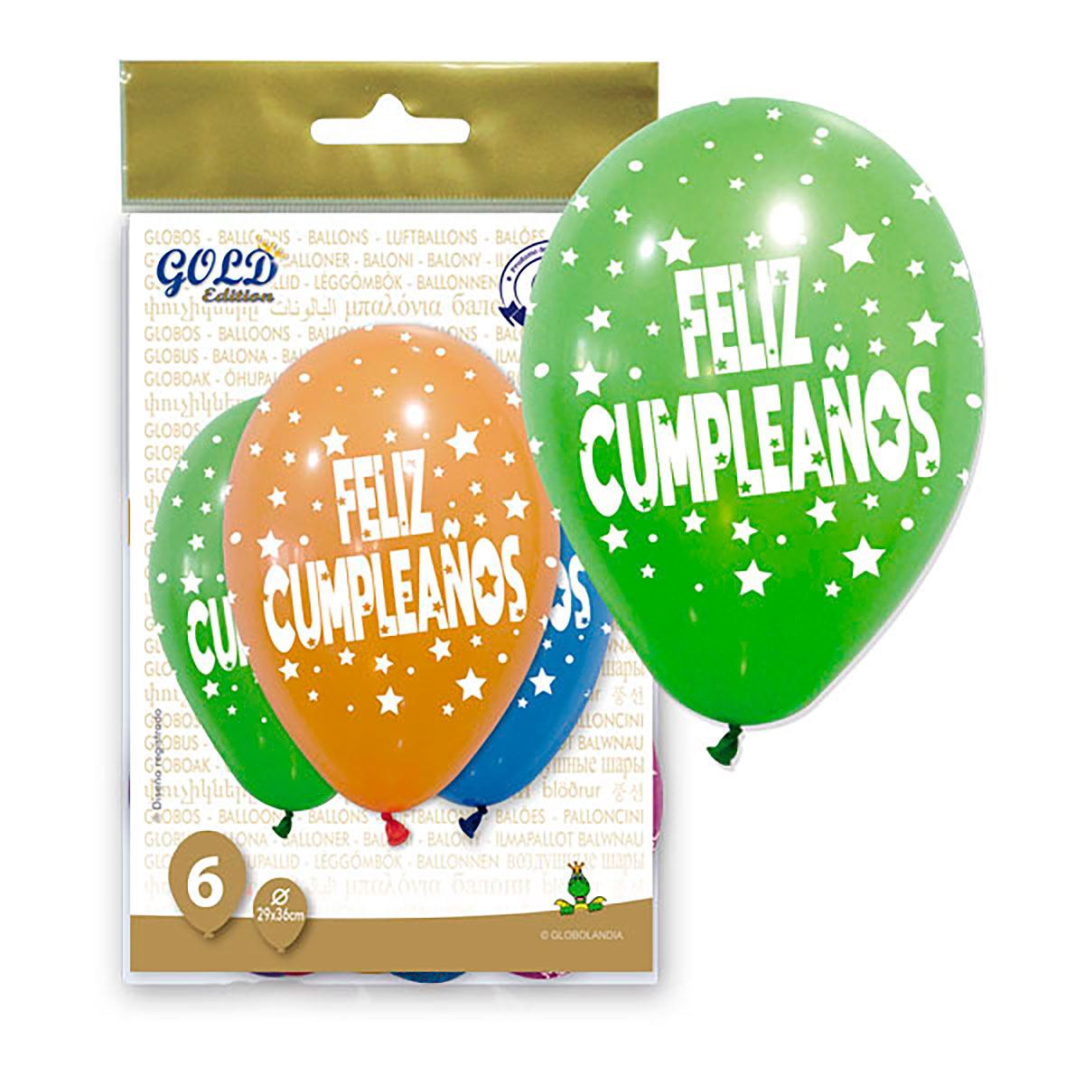 Globos Feliz Cumpleaños Estrellas Gold Edition