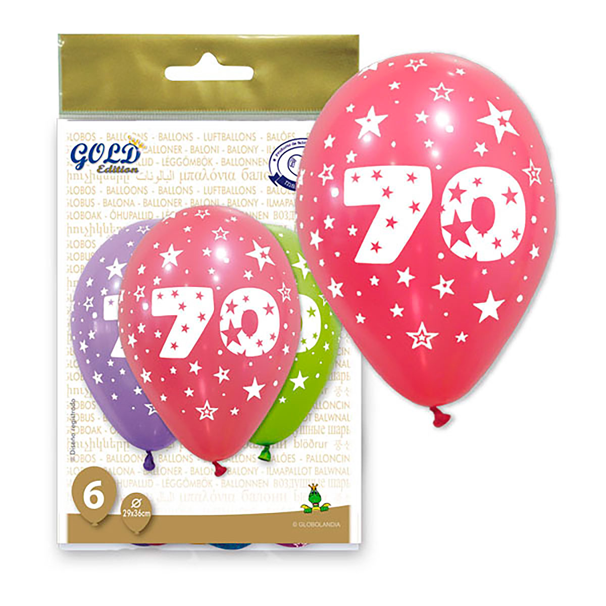 Globos Nº 70 Gold Edition, bolsa de 6