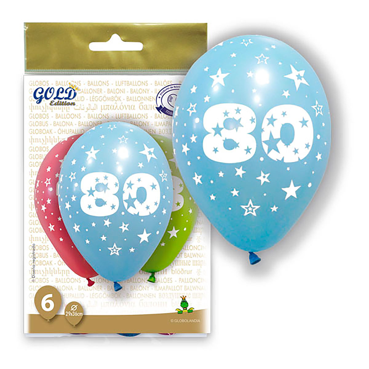Globos Nº80 Gold Edition surtido de colores