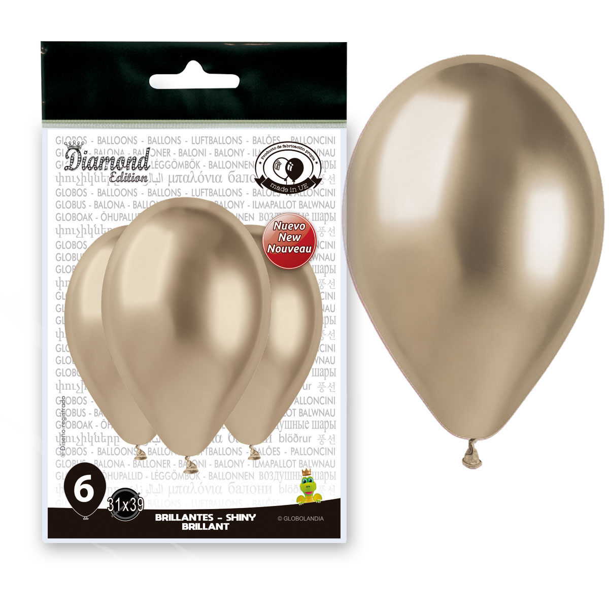 Globos Diamond Efecto Espejo Prosecco