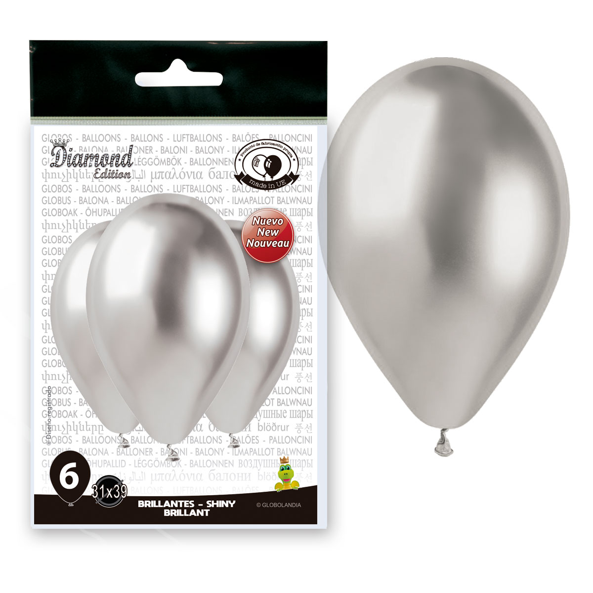 Globos Diamond Plata Espejo