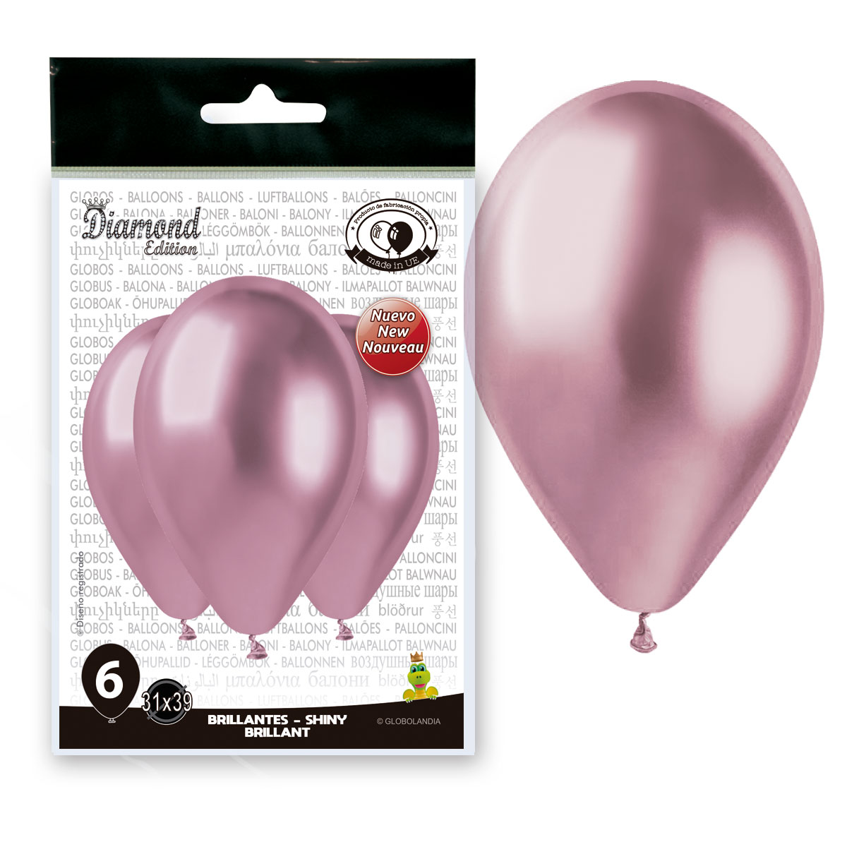 Globos Diamond 14" Rosa Espejo