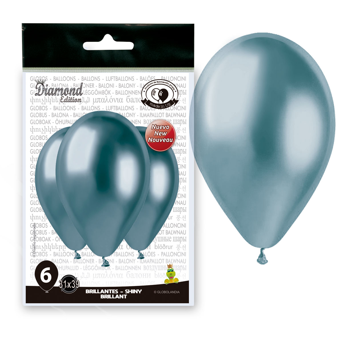 Globos Diamond Azul Espejo nº14