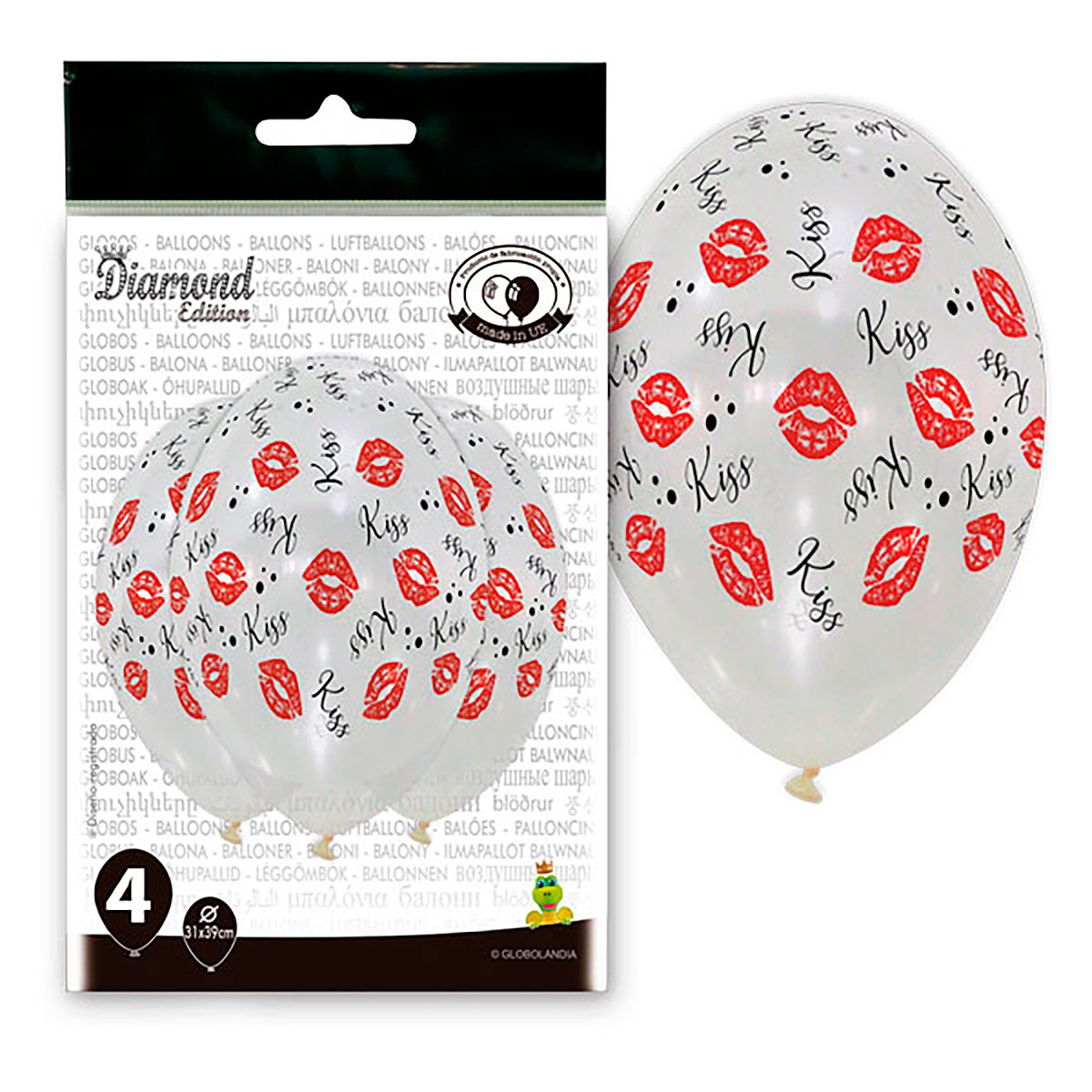 Globos Diamond Transparentes Besos 14" GC