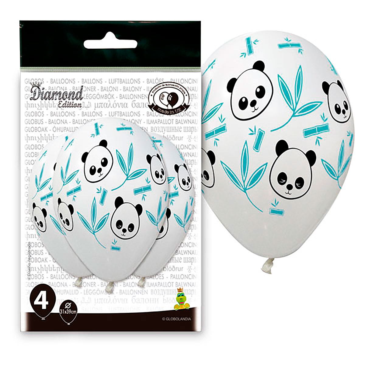 Globos Diamond Panda y Hojas de Bambú