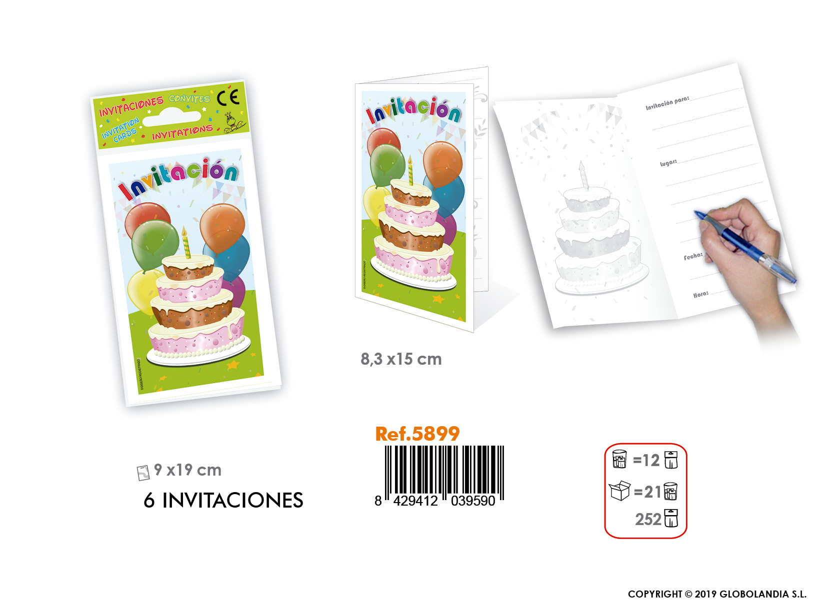 Invitaciones Tarta de Cumpleaños