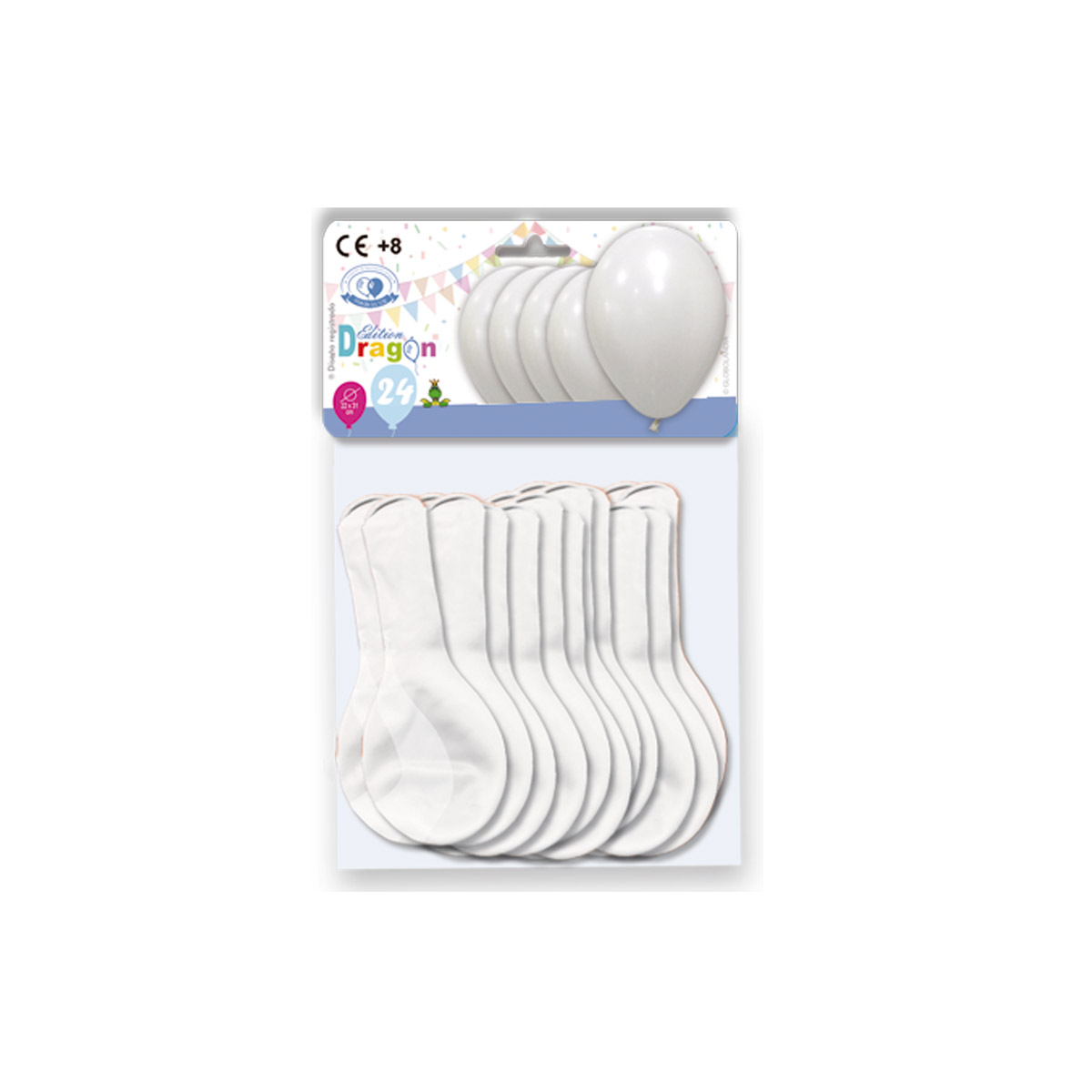 Globos Edition Dragon Blancos 24 uds