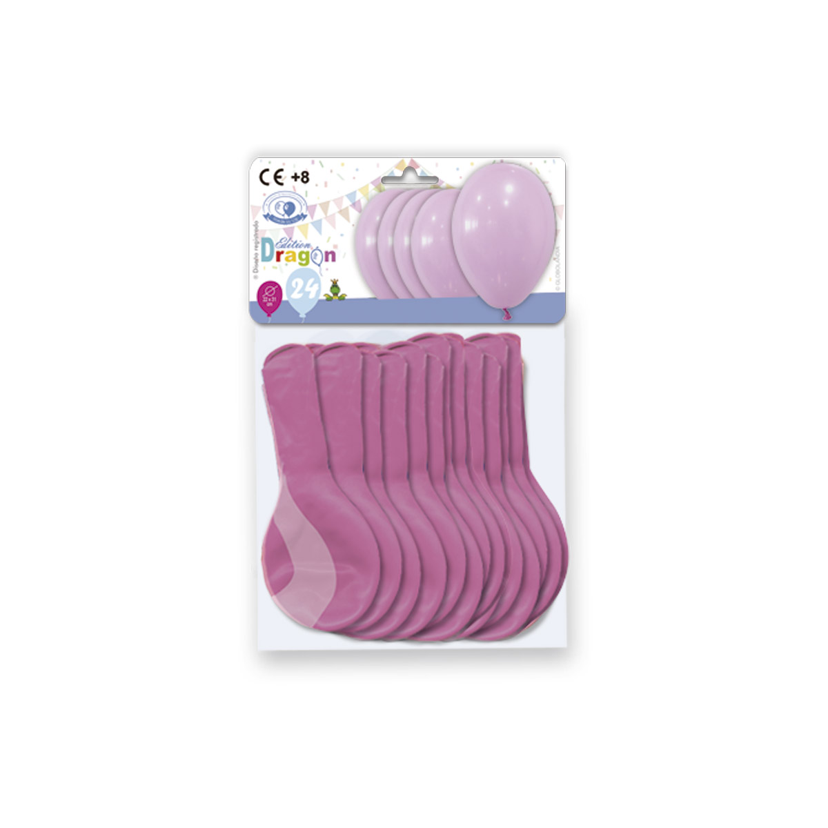 Bolsa 10 globos rosa Edition Dragon