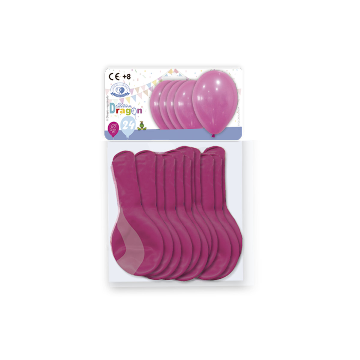 Globos Fucsia Edición Dragón, 24 uds