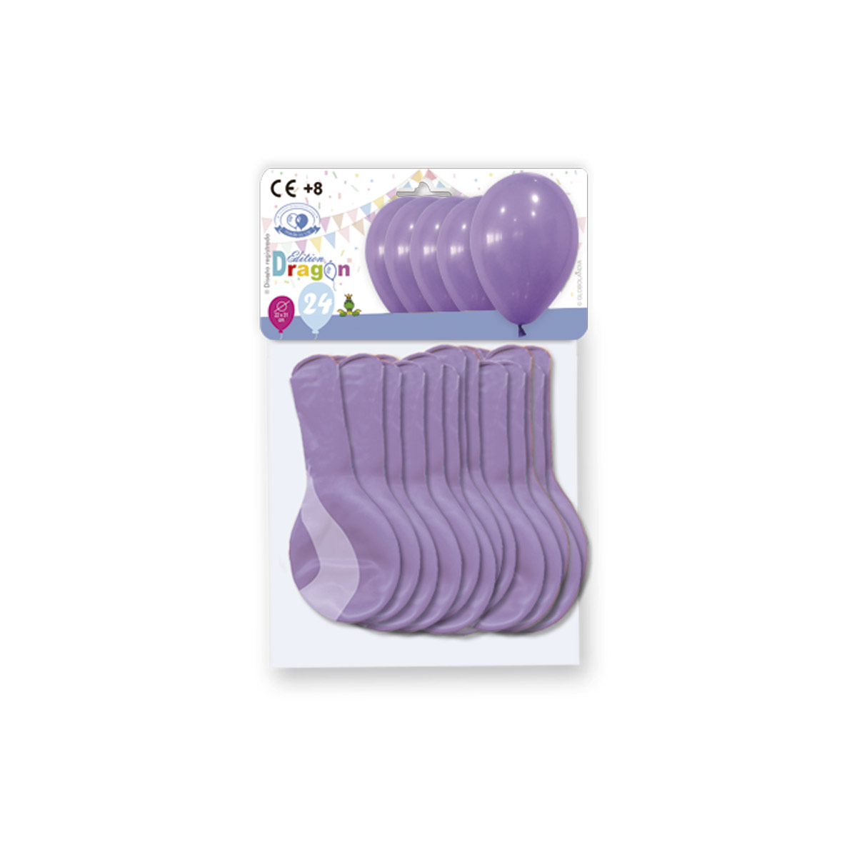 Bolsa de globos látex Edition Dragon color lila