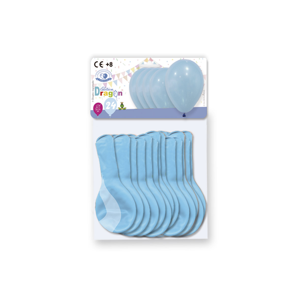 Bolsa 24 globos látex Edition Dragon celeste