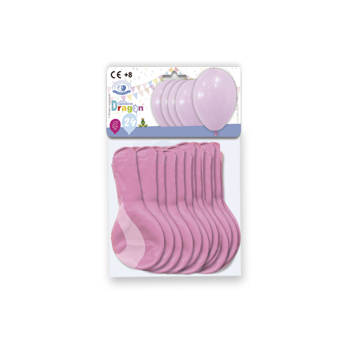 Globos Edition Dragon Rosa Chicle 24 uds