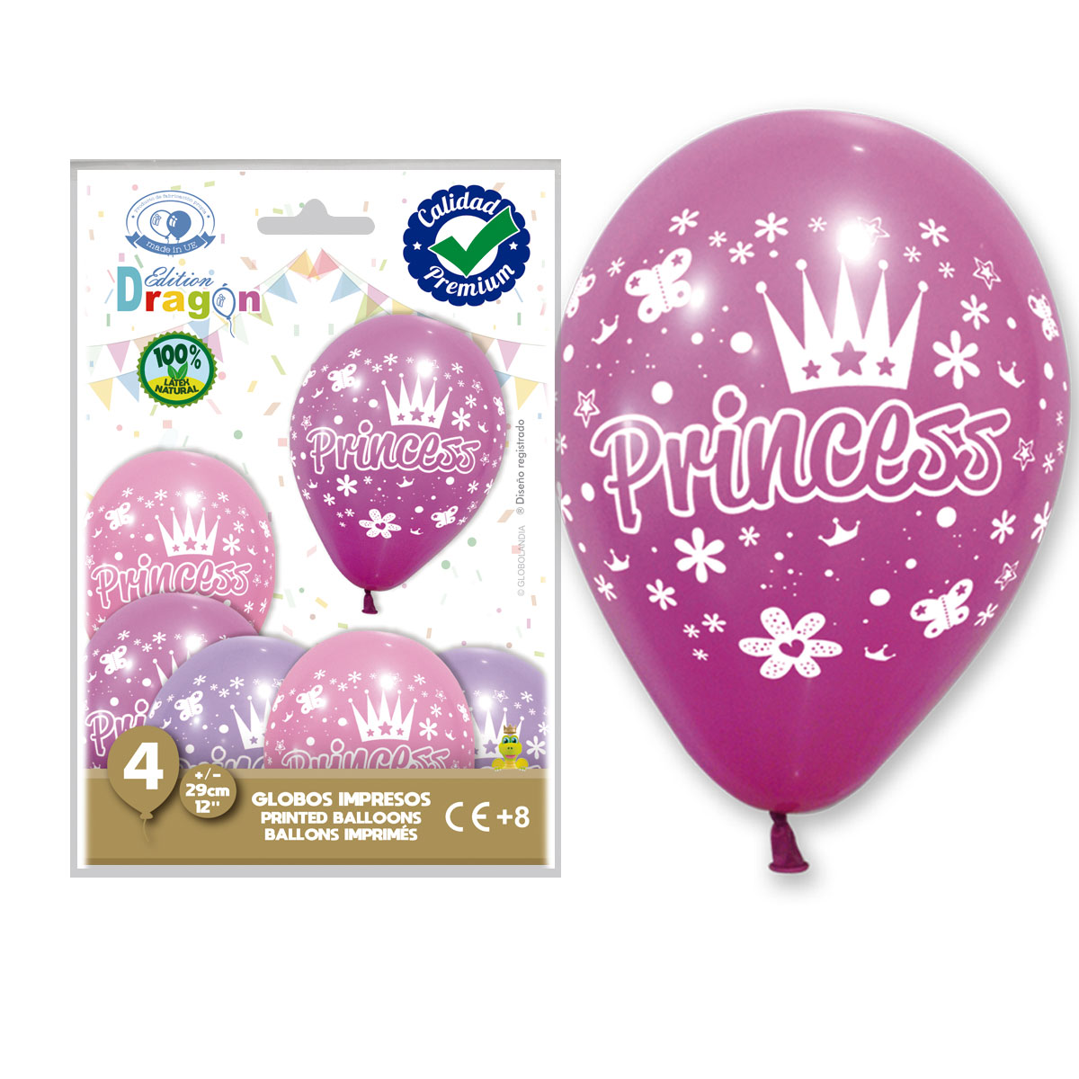 Princess Pastel Balloons 12 Inch
