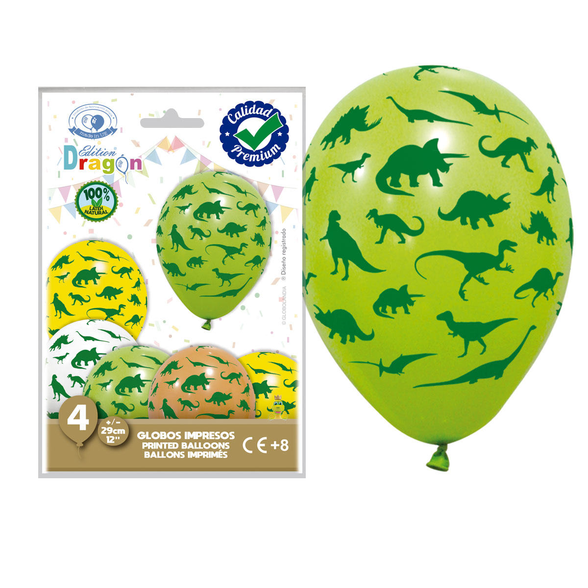Globos Impresos Dinosaurios Mix