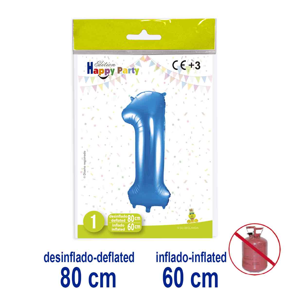 Globo Poliamida Número 1 Azul