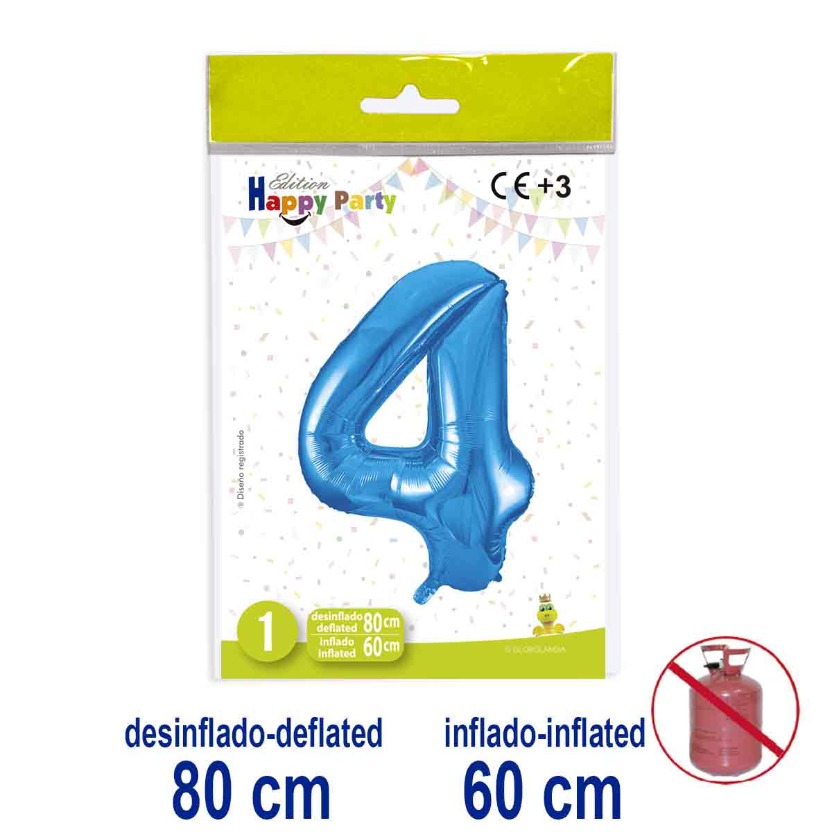 Globo Número 4 de Foil Azul