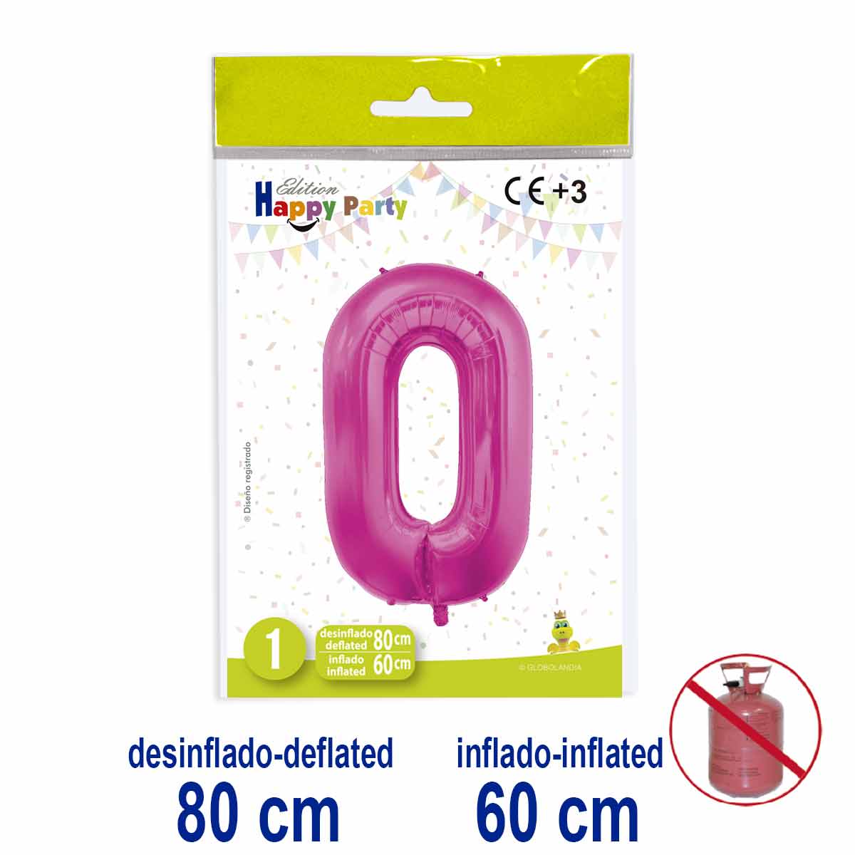Globo Número 0 Rosa Poliamida