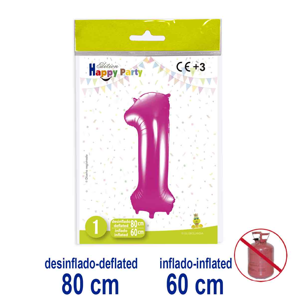 Globo Número 1 Poliamida Rosa
