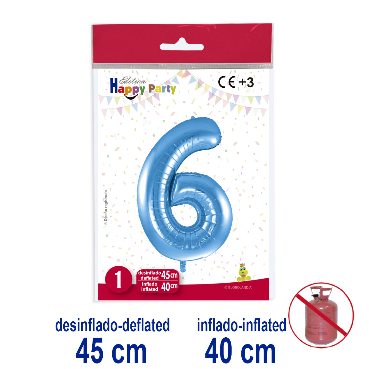 Blue Foil Number 6 Balloon