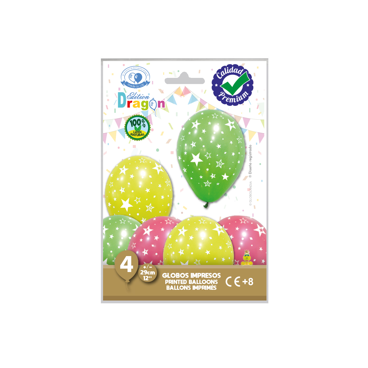 Globos Impresos Estrellas Mix 12'' Edición Dragón