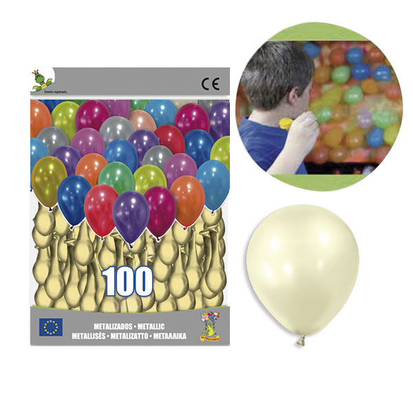 Globos metalizados marfil nº5