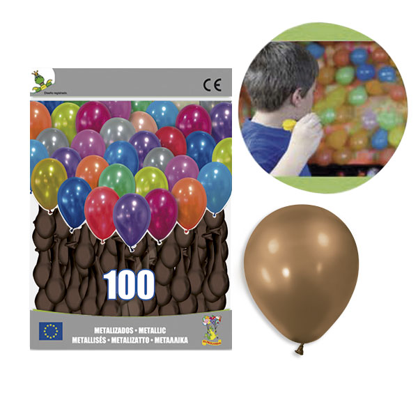 Globo Metalizado Marrón Liso nº5 - Bolsa 100 uds