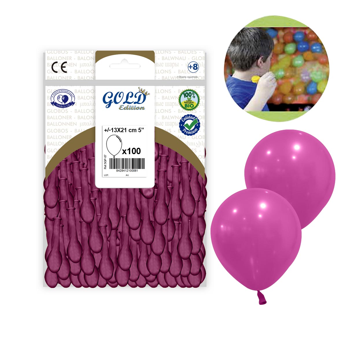 Globo Fucsia 5 pulgadas Liso